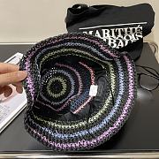 Fortok Prada Multicolor Striped Crochet Bucket Hat in Black - 6