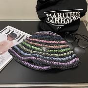 Fortok Prada Multicolor Striped Crochet Bucket Hat in Black - 5