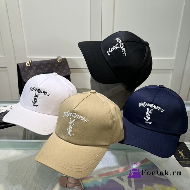 Fortok Saint Laurent Baseball Cap Black/White/Dark Blue/Beige - 1