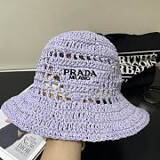 Fortok Prada Raffia Bucket Hat in Beige/Brown/Black/Pink/Purple - 4