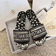 Fortok Dior Dway Gradient Butterflies Pattern Slides Black & Gold Metallic - 1