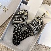 Fortok Dior Dway Gradient Butterflies Pattern Slides Black & Gold Metallic - 4