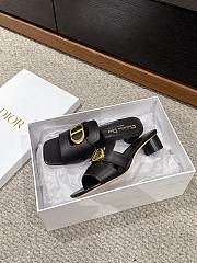 Fortok Dior 30 Montaigne Heeled Slides Black Calfskin - 4