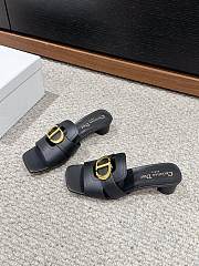 Fortok Dior 30 Montaigne Heeled Slides Black Calfskin - 3