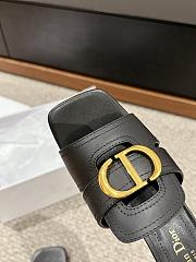 Fortok Dior 30 Montaigne Heeled Slides Black Calfskin - 2