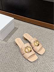Fortok Dior 30 Montaigne Heeled Slides Beige Calfskin - 1