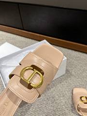 Fortok Dior 30 Montaigne Heeled Slides Beige Calfskin - 5