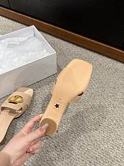 Fortok Dior 30 Montaigne Heeled Slides Beige Calfskin - 4