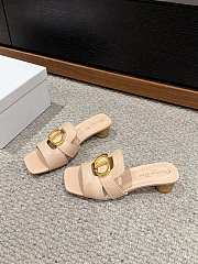 Fortok Dior 30 Montaigne Heeled Slides Beige Calfskin - 2