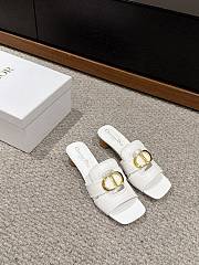 Fortok Dior 30 Montaigne Heeled Slides White Calfskin - 1