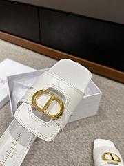 Fortok Dior 30 Montaigne Heeled Slides White Calfskin - 6