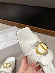 Fortok Dior 30 Montaigne Heeled Slides White Calfskin - 5