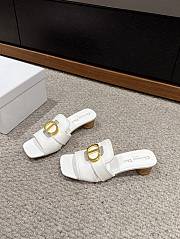 Fortok Dior 30 Montaigne Heeled Slides White Calfskin - 3
