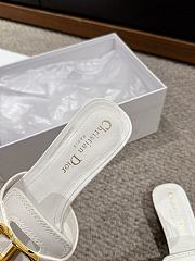 Fortok Dior 30 Montaigne Heeled Slides White Calfskin - 4