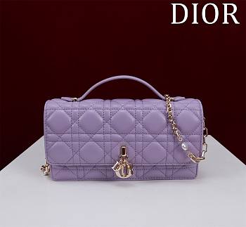 Fortok Dior Miss Dior Bag Purple Cannage Lambskin 0980 21x11.5x4.5cm