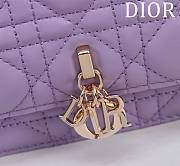 Fortok Dior Miss Dior Bag Purple Cannage Lambskin 0980 21x11.5x4.5cm - 3