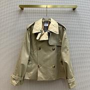 Fortok Burberry Cropped Gabardine Trench Jacket in Beige/Black - 1