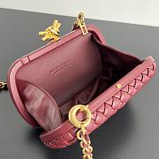 Fortok Bottega Veneta Knot Bag In Burgundy With Chain 776662 19x11.5x5cm - 6