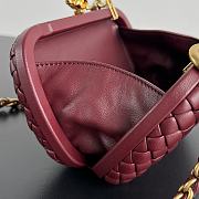 Fortok Bottega Veneta Knot Bag In Burgundy With Chain 776662 19x11.5x5cm - 4