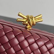 Fortok Bottega Veneta Knot Bag In Burgundy With Chain 776662 19x11.5x5cm - 2