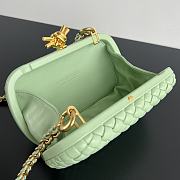 Fortok Bottega Veneta Knot Bag In Green With Chain 776662 19x11.5x5cm - 6