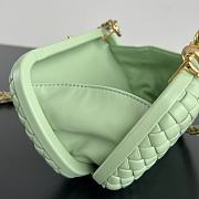 Fortok Bottega Veneta Knot Bag In Green With Chain 776662 19x11.5x5cm - 5