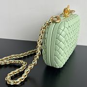 Fortok Bottega Veneta Knot Bag In Green With Chain 776662 19x11.5x5cm - 4