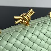 Fortok Bottega Veneta Knot Bag In Green With Chain 776662 19x11.5x5cm - 2