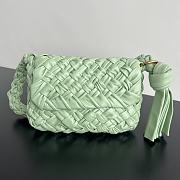 Fortok Bottega Veneta Kalimero Citta Shoulder Bag Green 785797 25x18x5.5cm - 1