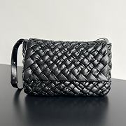 Fortok Bottega Veneta Rumple Messenger Bag in Black 776519 30x23x7.5cm - 1