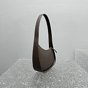 Fortok The Row Green Smooth Leather Half Moon Shoulder Bag 20x6cm - 5