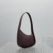 Fortok The Row Dark Brown Smooth Leather Half Moon Shoulder Bag 20x6cm - 4