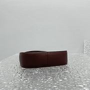 Fortok The Row Dark Brown Smooth Leather Half Moon Shoulder Bag 20x6cm - 5