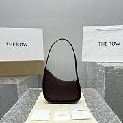 Fortok The Row Dark Brown Smooth Leather Half Moon Shoulder Bag 20x6cm - 1