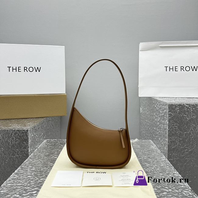 Fortok The Row Brown Smooth Leather Half Moon Shoulder Bag 20x6cm  - 1