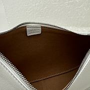 Fortok The Row White Smooth Leather Half Moon Shoulder Bag 20x6cm - 6