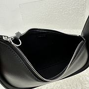 Fortok The Row Black Smooth Leather Half Moon Shoulder Bag 20x6cm - 3
