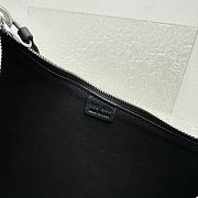 Fortok The Row Black Smooth Leather Half Moon Shoulder Bag 20x6cm - 2
