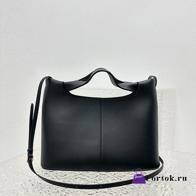 Fortok The Row Camdem Top-Handle Bag in Black Saddle Leather 32x23x14cm - 1