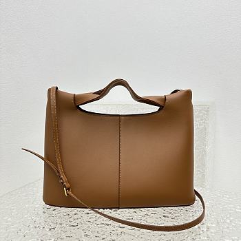 Fortok The Row Camdem Top-Handle Bag in Brown Saddle Leather 32x23x14cm