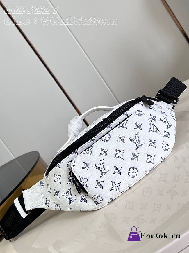 Fortok Louis Vuitton Rush Bumbag White/Navy Blue M25227 30x15x8cm  - 1