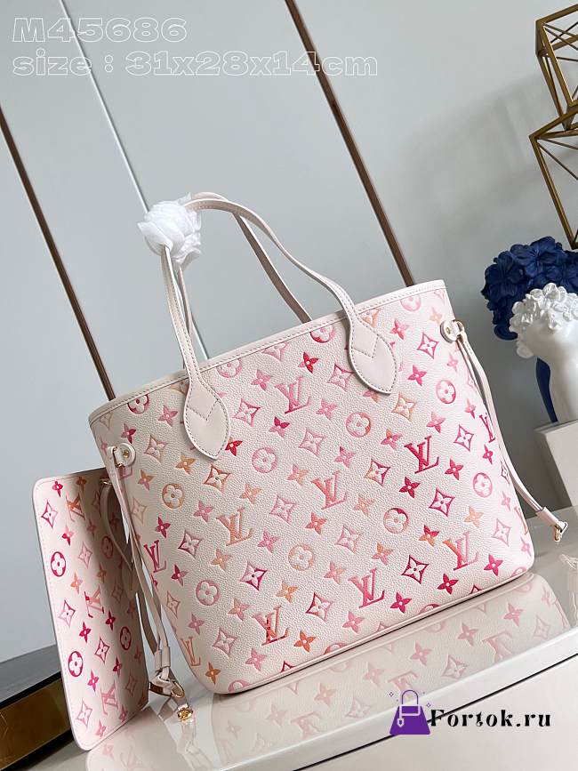Fortok Louis Vuitton Neverfull MM Bag Sunrise Aquarelle M47080 31x28x14cm - 1