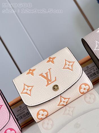 Fortok Louis Vuitton Victorine Wallet Beige & Orange M60688 12x9x2.5cm