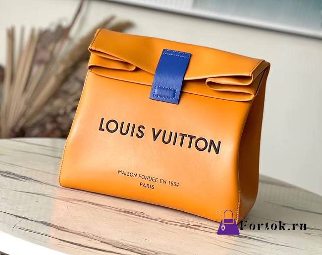 Fortok Louis Vuitton Sandwich Bag Cowhide Leather M24578 30x27x17cm - 1