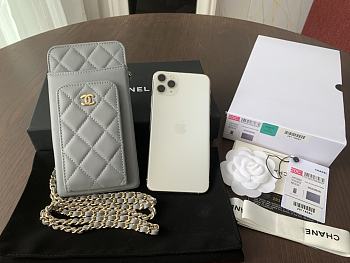 Fortok Chanel Phone Bag in Grey AP0990 18.5×9×3cm 