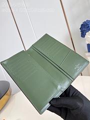 Fortok Louis Vuitton Brazza Wallet Green Color Brown Crocodile Skin Ostrich Leather M84668 10x19x2cm - 4