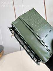 Fortok Louis Vuitton Brazza Wallet Green Color Brown Crocodile Skin Ostrich Leather M84668 10x19x2cm - 6