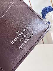 Fortok Louis Vuitton Pocket Organizer White Color Burgundy Crocodile Skin Ostrich Leather M84690 7.5x11x1cm - 4