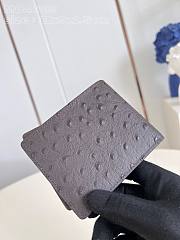 Fortok Louis Vuitton Muptiple Wallet White Color Burgundy Crocodile Skin Ostrich Leather M84689 11x9x1.5cm - 2