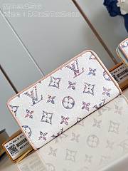 Fortok Louis Vuitton Zippy Wallet Multicolor White M83456 10x20x2cm - 1